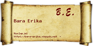 Bara Erika névjegykártya